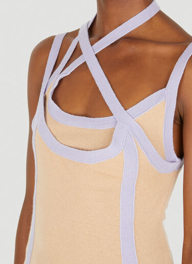 Ninamounah Asymmetric Knit Top Beige nmo0248007