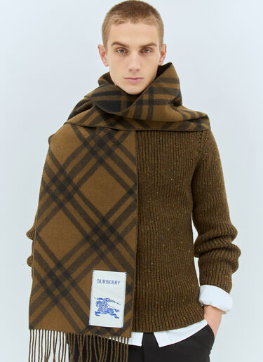 Burberry Check Cashmere Scarf Green bur0158019