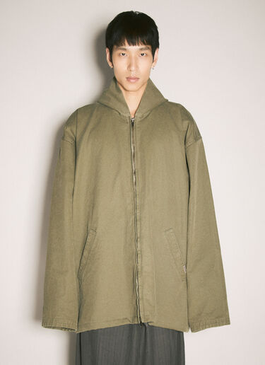 Balenciaga Hooded Zip-Up Jacket Green bal0158001