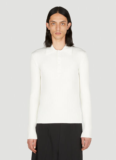 Courrèges Knitted Polo Shirt White cou0152010