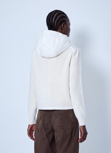 LN-CC® - Moncler: Wool & Cashmere Blend Padded Zip-Up Cardigan - Beige Moncler Wool & Cashmere Blend Padded Zip-Up Cardigan Beige mon0266018