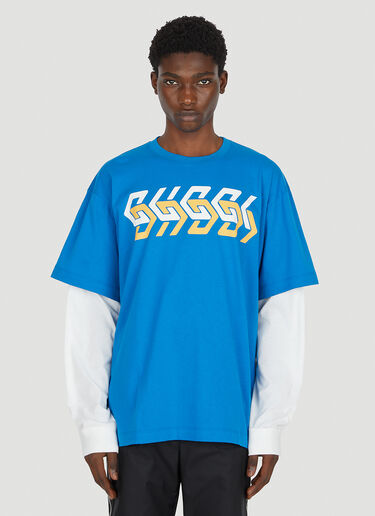 Mirror Logo T-Shirt Gucci Mirror Logo T-Shirt Blue guc0151009