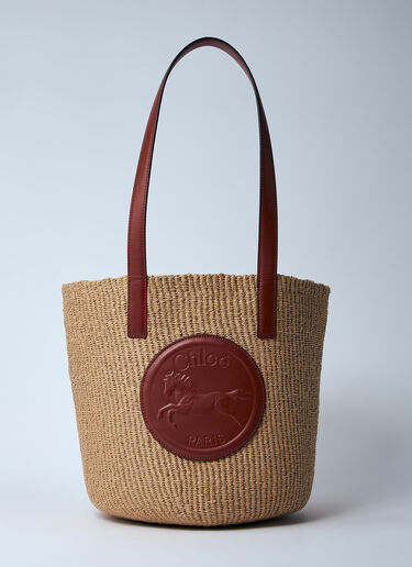 Chloé Large Horse Medal Basket Bag Brown chl0260031
