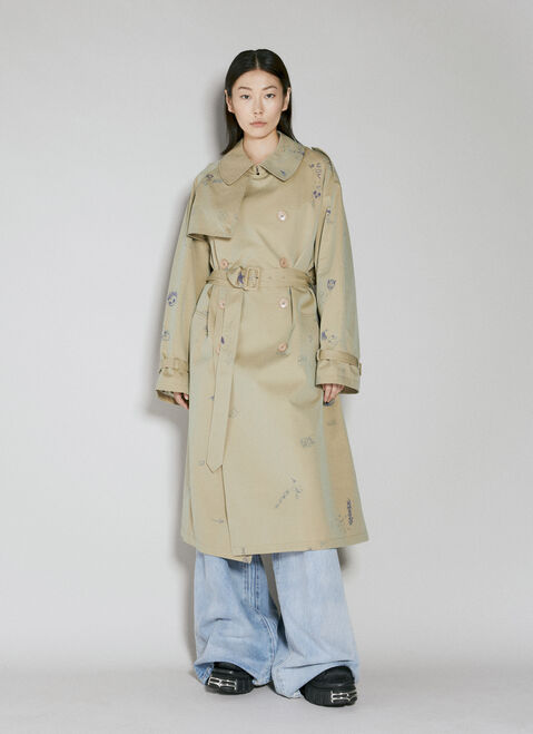 The Row Scribbled Trench Coat Cream row0251014