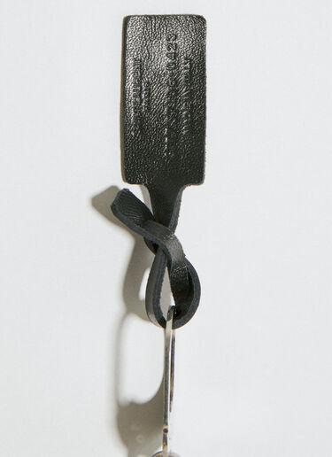 Logo Plaque Leather Keyring Saint Laurent Logo Plaque Leather Keyring Black sla0154046