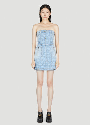 Versace Denim Jacquard Dress Black ver0250028