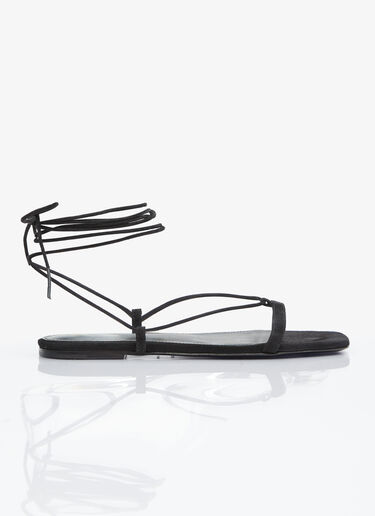 TOTEME The Suede Tie Sandals Black tot0256028