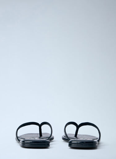 TOTEME Leather Flip Flops Black tot0264042