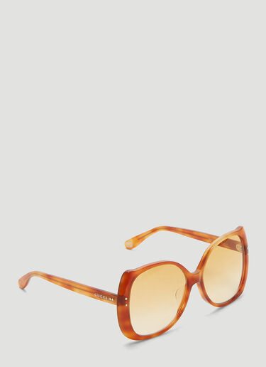 Gucci Oversized Rounded Square Frame Sunglasses Brown guc0235101