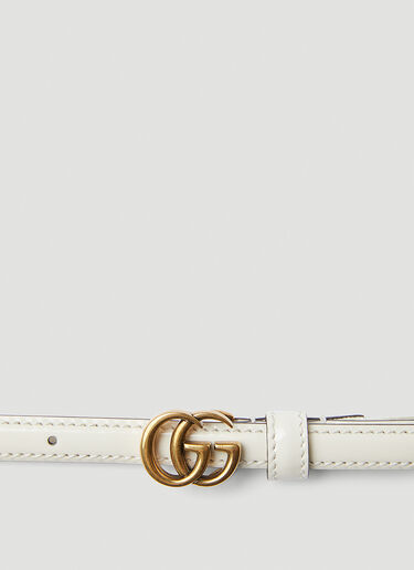 Gucci Double G Thin Belt White guc0250228