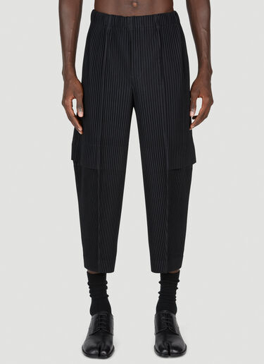 Homme Plissé Issey Miyake Pleated Cropped Pants Black hmp0153008