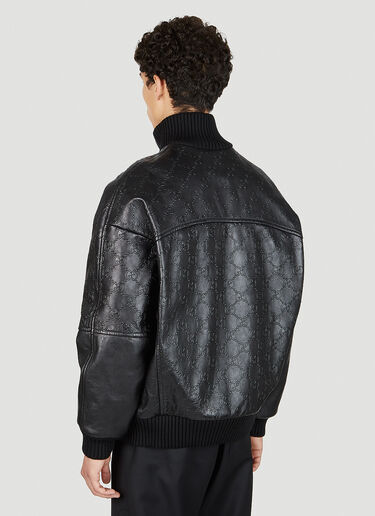 Embossed GG Leather Bomber Jacket