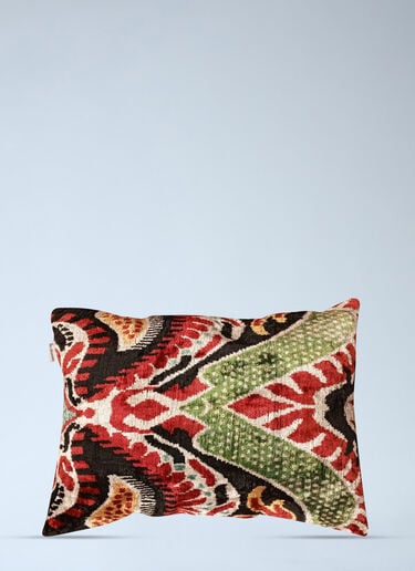 Les-Ottomans Patterned Velvet Cushion Multicolour wps0692038