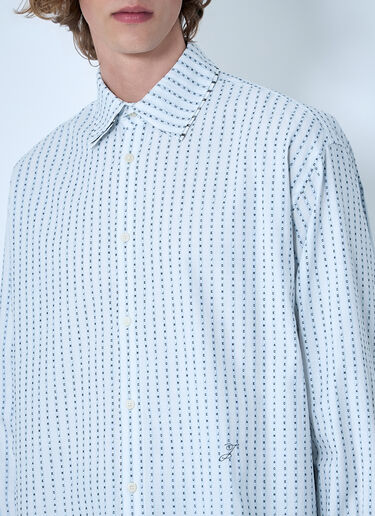Jacquemus Patterned Cotton Poplin Shirt White jac0164017