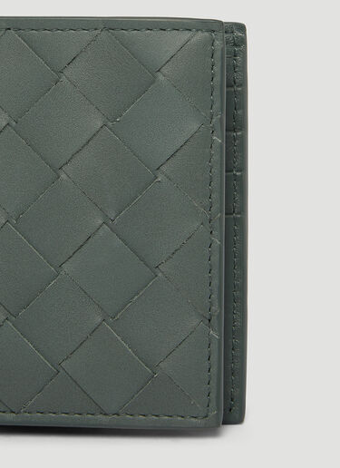 Bottega Veneta Intrecciato Bi Fold Leather Wallet Grey bov0154024