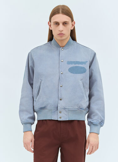 Stüssy Ghost Logo Varsity Jacket Blue sts0159001