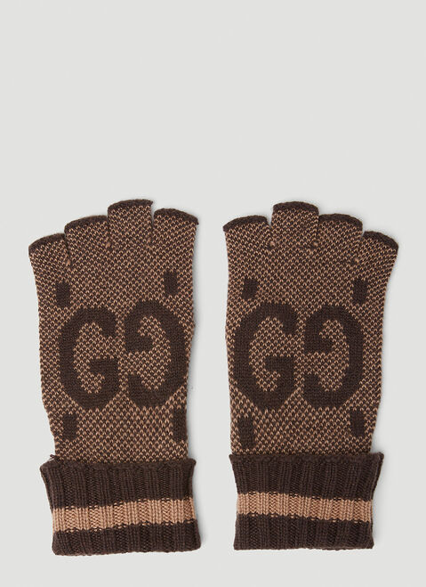 Y-3 GG Jacquard Fingerless Gloves Black yyy0354031