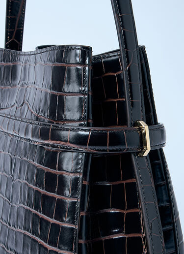 Croc-Embossed Leather Bucket Bag TOTEME Croc-Embossed Leather Bucket Bag Dark Brown tot0261027