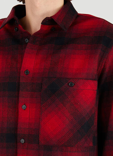 Saint Laurent Oversized Plaid Shirt Red sla0145010