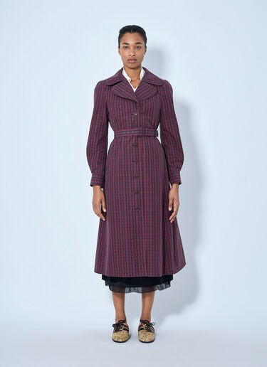 LN-CC® - Vivienne Westwood: Belted Button-Down Trench Coat - Burgundy Vivienne Westwood Belted Button-Down Trench Coat Burgundy vvw0265001
