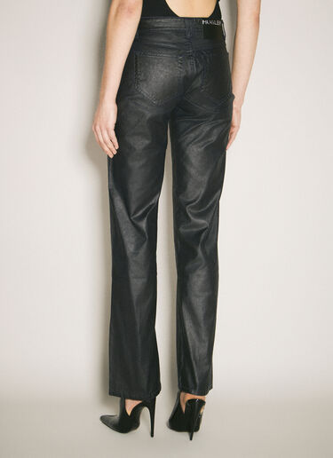Mugler Waxed Straight Leg Pants Black mug0258017
