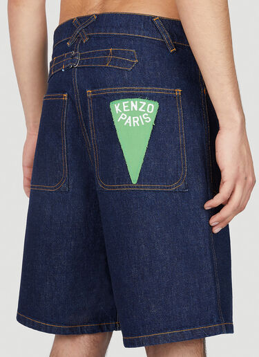 Kenzo Rinse Sailor Denim Shorts Blue knz0152032