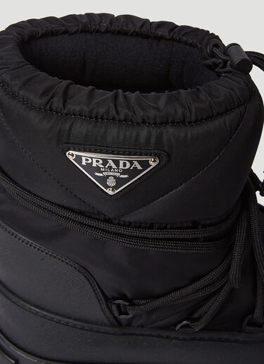 Prada Logo Plaque Snow Boots Black pra0250007