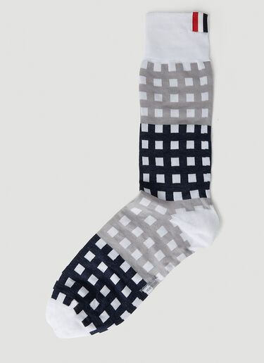 Thom Browne Gingham Socks Grey thb0152019