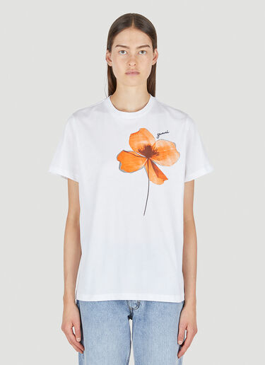 GANNI Logo Flower T-Shirt White gan0250065