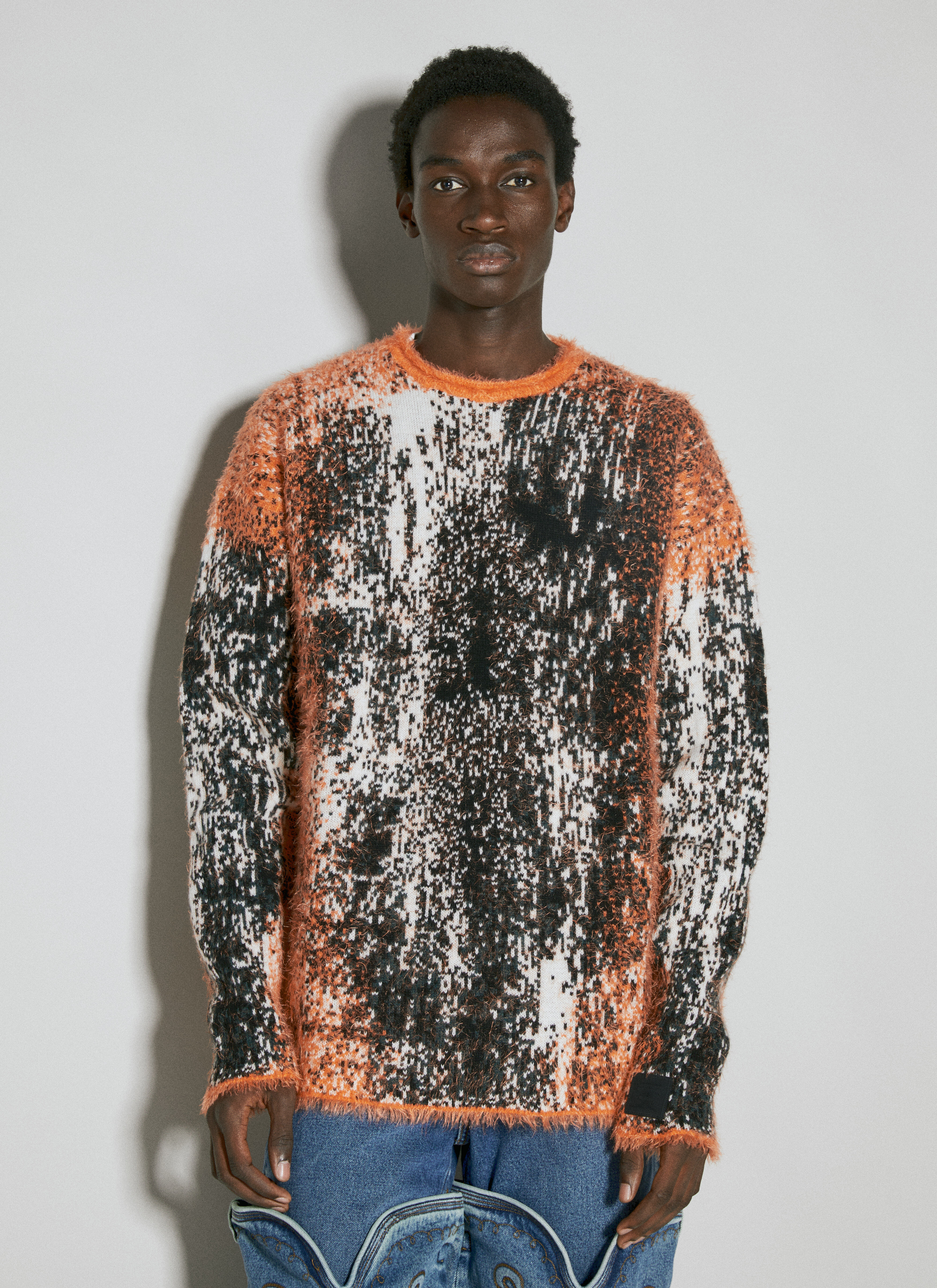 Y Project Gradient Hairy Knit Sweater in Orange LN CC