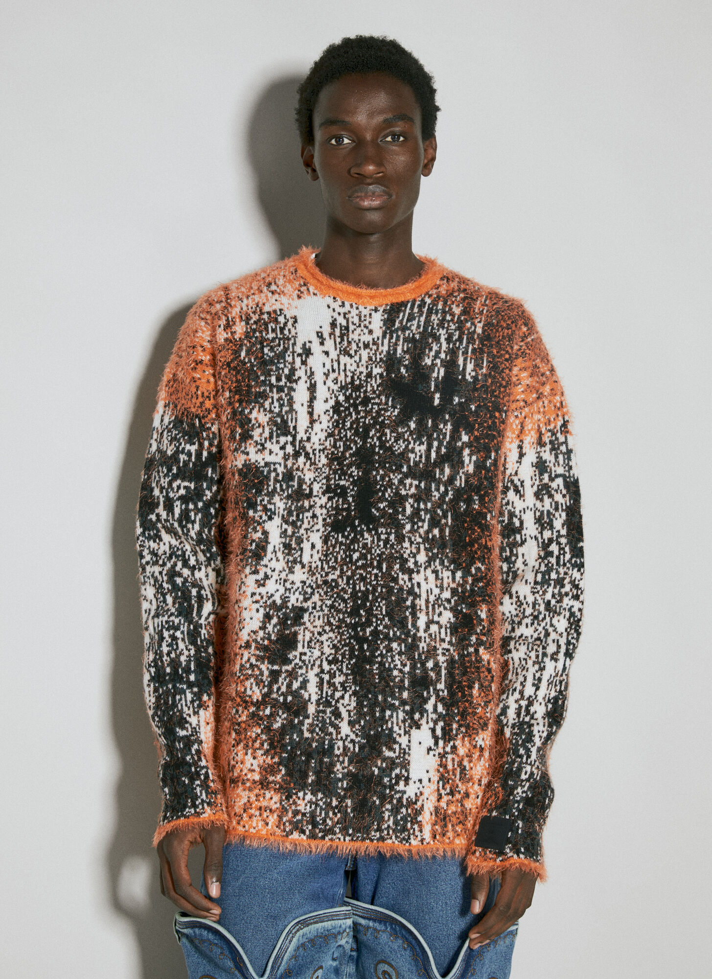 Y/project Gradient Hairy Knit Sweater In Orange