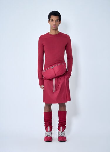 Moncler x Rick Owens Drawstring Midi Kilt Shorts Red mcs0363012