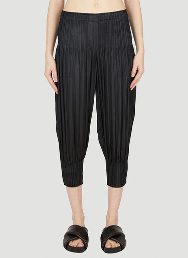 Pleats Please Issey Miyake Fluffy Tapered Pants Black plp0252011