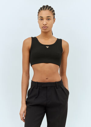 JW Anderson Jersey Crop Top Brown jwa0260006