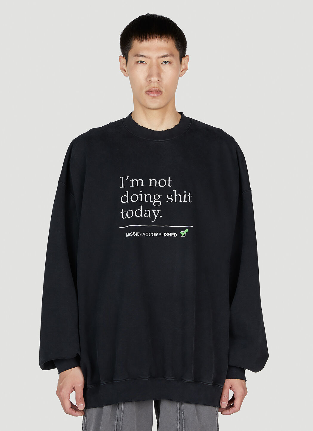 Black slogan sweatshirt shop