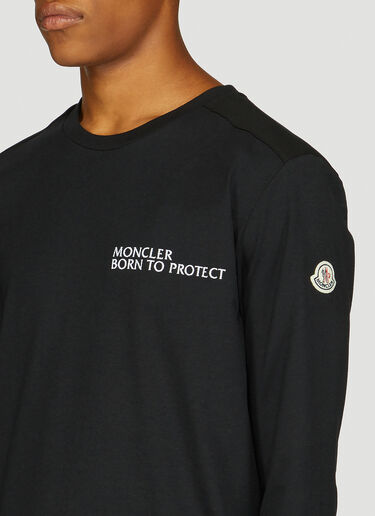 Moncler Born to Protect Logo Print T-Shirt Black mon0147046