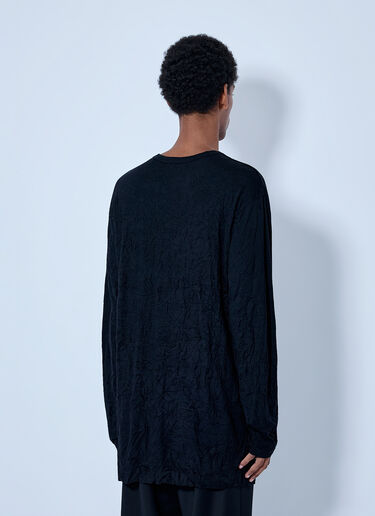 LN-CC® - Yohji Yamamoto: Round Neck Long Sleeve T-Shirt - Black Yohji Yamamoto Round Neck Long Sleeve T-Shirt Black yoy0165009