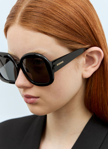 Jacquemus Les Lunettes Carré Rond Sunglasses Black jas0258003