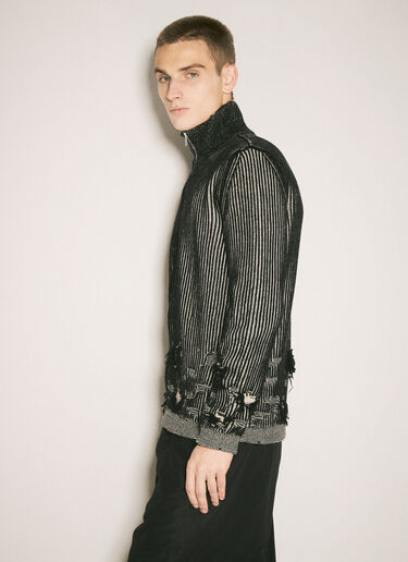 MM6 Maison Margiela Ribbed Wool Cardigan Black mmm0158003