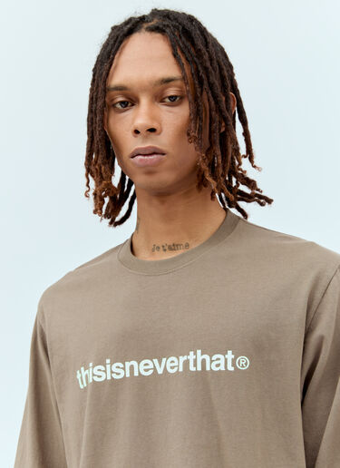thisisneverthat® Logo Print Long-Sleeve T-Shirt Brown tsn0156013