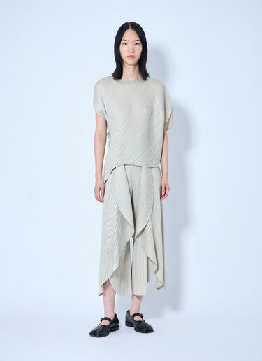 Pleats Please Issey Miyake Pleated Asymmetric Top Beige plp0264018