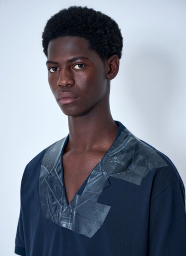 Maison Margiela V-Neck Panel T-Shirt Blue mla0164104
