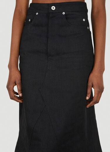 Rick Owens Gonna Denim Skirt Black ric0248008