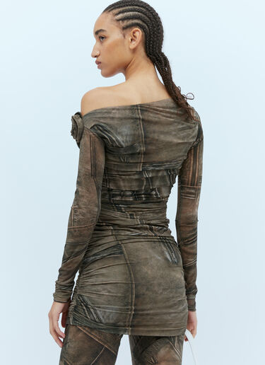 Blumarine 개더 미디 드레스 그린 blm0254002
