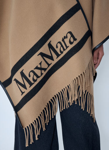 Max Mara Logo Motif Poncho Camel max0263048