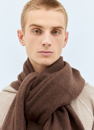 Acne Studios Oversized Fringe Wool Scarf Brown acn0157045