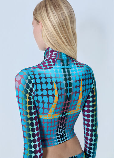 Jean Paul Gaultier Re-Edition Cropped Zip-Up Long Sleeve Top Blue jpg0264018