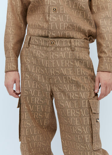 Versace Logo Jacquard Cargo Pants Brown ver0153012