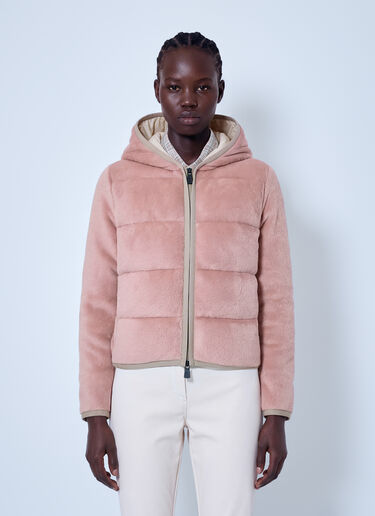 LN-CC® - Moncler Grenoble: Polartec® Padded Zip-Up Hoodie - Pink Moncler Grenoble Polartec® Padded Zip-Up Hoodie Pink mog0265020