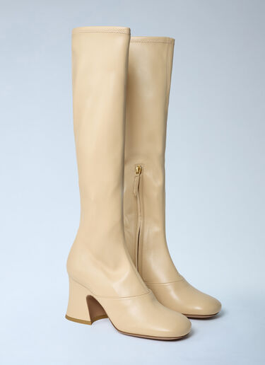 Chloé Janis Heeled Boots Beige chl0262026